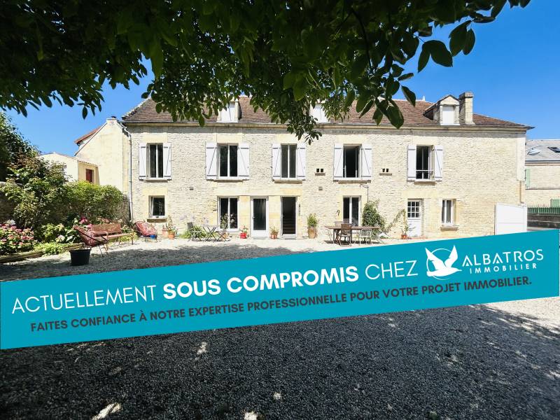 Sublime maison en pierre Hermanville-sur-mer 14 Bourg Clos de mur sur 1850 m² de parcelle